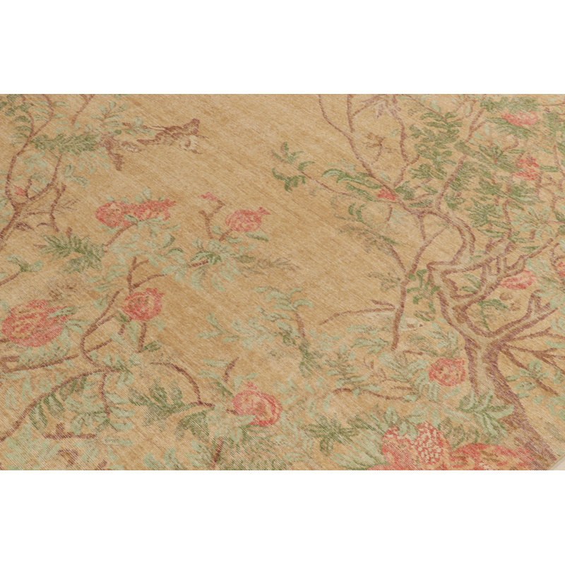 Distressed Homage Wool Floral Area Rug, Rectangle 12' x 15'