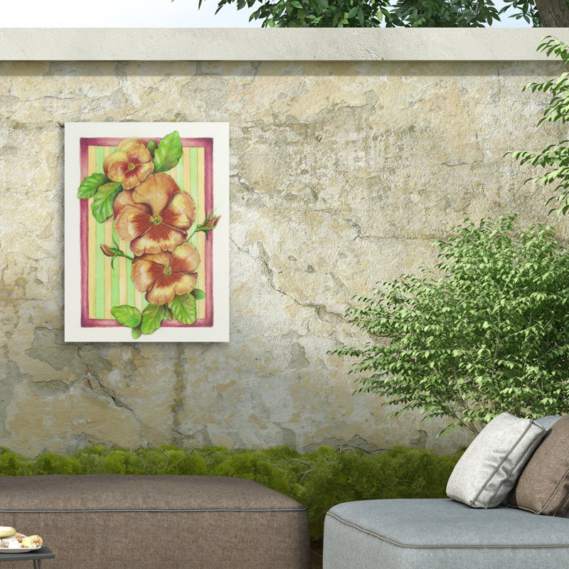 Pensées Deborah Kopka sur toile extérieure blanche, H 19 po x l 14 po x P 1,5 po