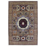 Hand Knotted Wool Area Rug in Beige
