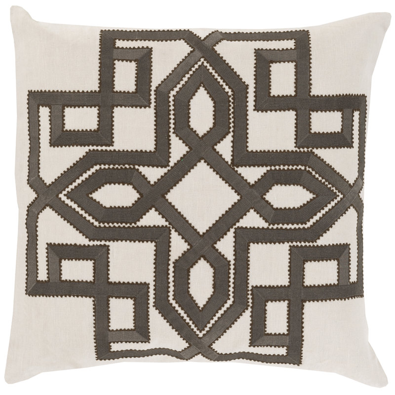 Geometric Throw Pillow, 18" H x 18" W x 0.25" D, Gray\Green, Pillow Cover Only - No Insert