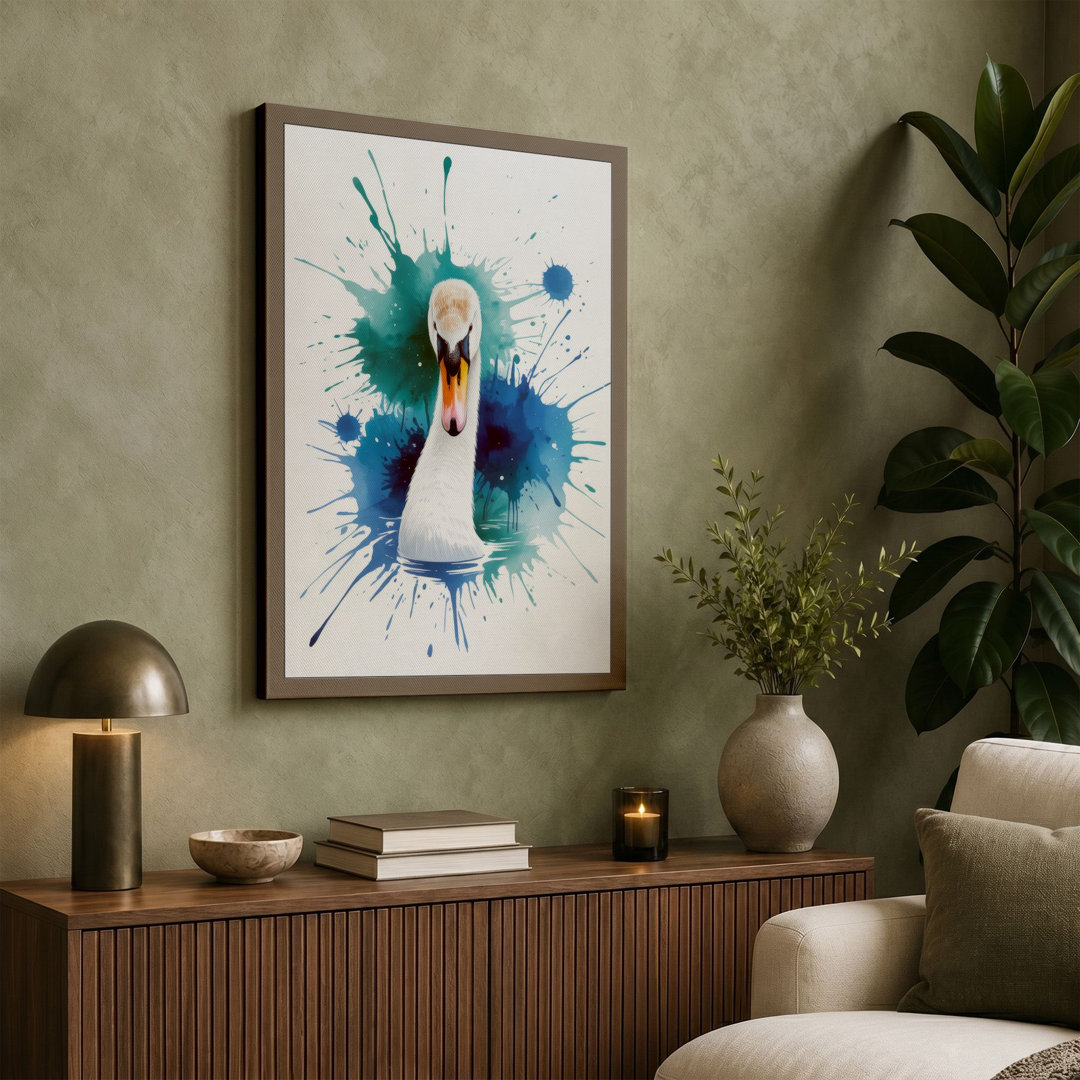 Swan in Splendour Modern - Wrapped Canvas
