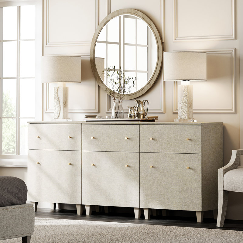Commode 3 tiroirs Cabriano, Beige