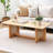 Rattan Coffee Table Rectangle Rattan Coffee Table 1-Tier for Living Room