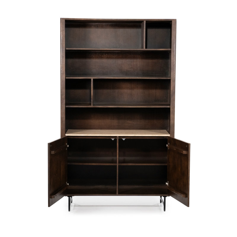 Solid Wood Bookcase, (10 Shelves) 79"H x 47"W x 16"D