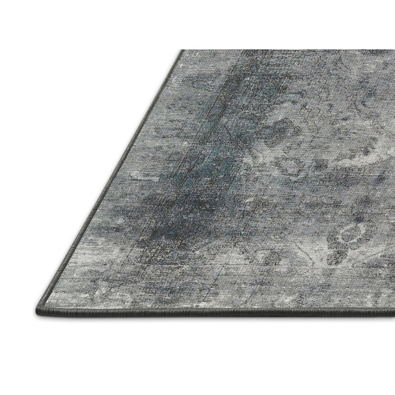 Tapis gris / bleu Shufelt, Rectangle 6 pi x 9 pi