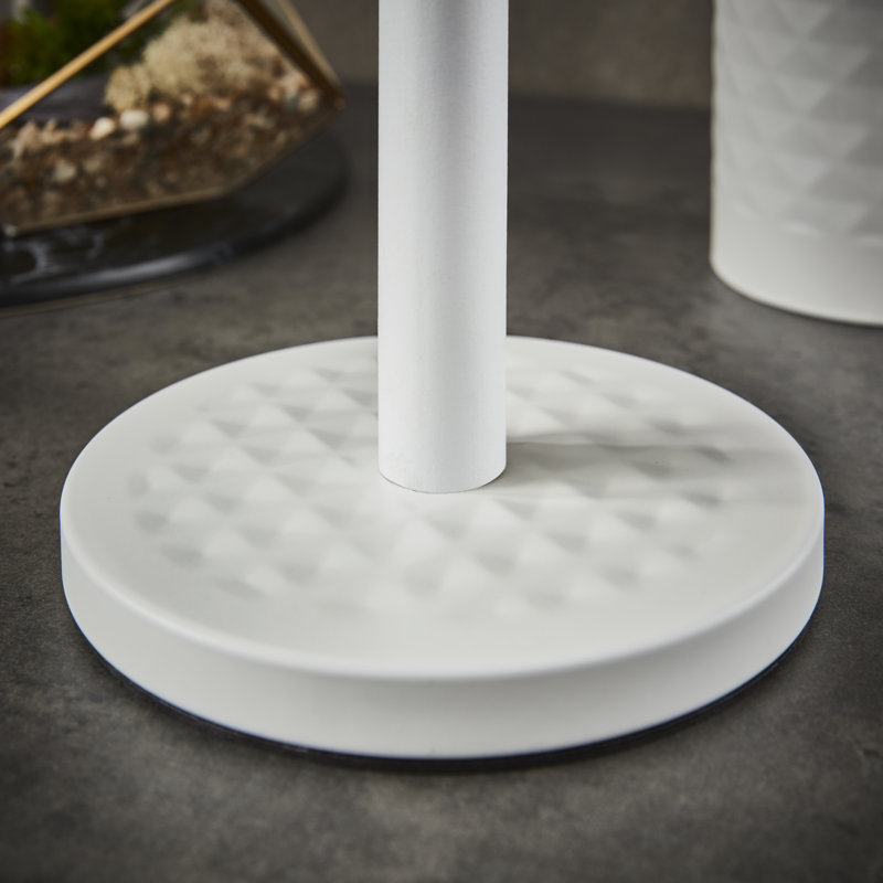 Gatsby Stainless Steel Paper Towel Holder, White
