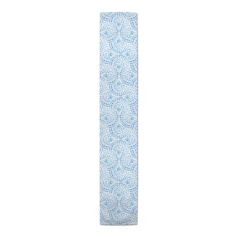 Chemin de table rectangulaire en polyester festonné, L 90 po x l 16 po