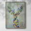 Fantastic Florals Deer, Portrait, reproduction encadrée - bois massif-640897361