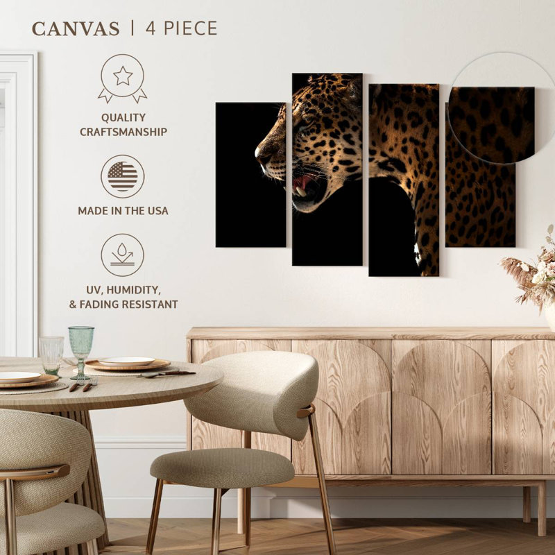 Brampt Midnight Leopard Hunt, 22" H x 36" W