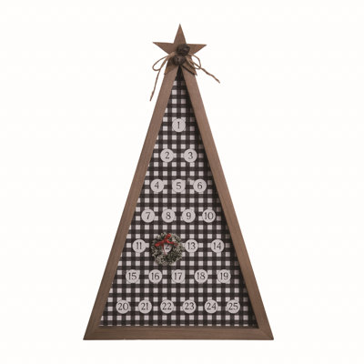 Wood 15.75 in. Christmas Magnetic Tree Countdown Calendar