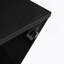 Table basse moderne carrée 31,5 po pour le salon, plateau en grain de bois brun et base noire, table d'appoint de style maison de campagne de style Mid-Century