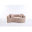 Canapé modulaire courbé en S en chenille: double profondeur (21,3 po et 26,8 po), beige, sans assemblage, compact pour les petits espaces, 400 lb, L 66,9 po-1034082530