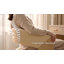 Chaise rembourrée avec roulettes cachées-2047976703