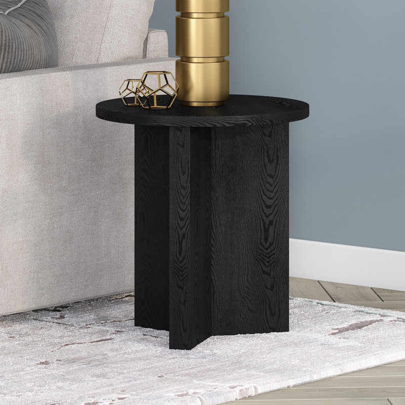 Lauralyn Cross Legs End Table, Black