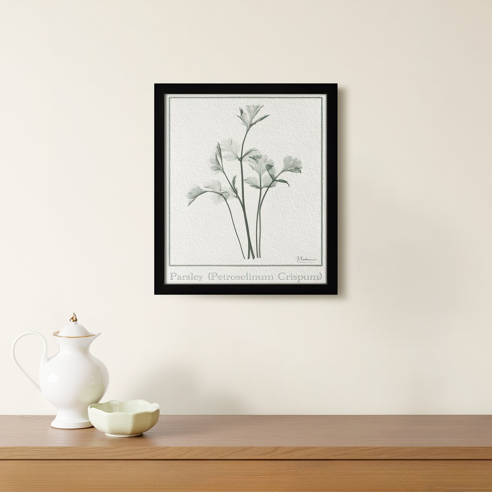 Parsley II Framed On Paper by Albert Koetsier Print, Satin Black Framed Paper, 15" H x 13" W x 1.25" D