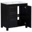 Meuble-lavabo de salle de bain avec lavabo, armoire de rangement avec porte à fermeture en douceur, tablette réglable, meuble-lavabo moderne avec rangement-508131589