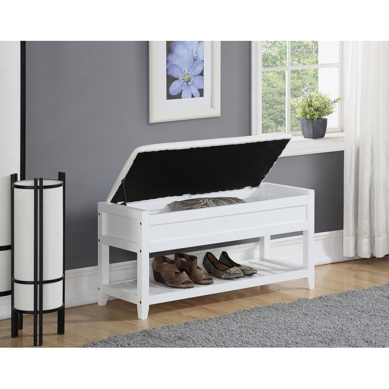 Banc avec rangement pour chaussures blanc