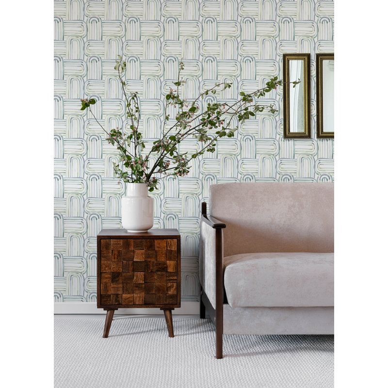 Lolly Blue Arches Wallpaper, Teal