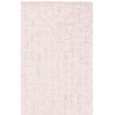 Leni Micro-Loop Area Rug In Pink/Ivory