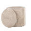 Repose-pieds de rangement 18 po en coton beige avec motif texturé à poils longs