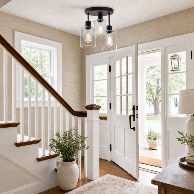 Braefell Glass Semi Flush Mount