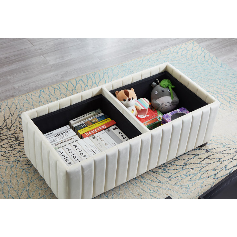 Contemporary Storage Ottoman Bench, Storage Bench With Tray Top