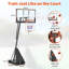 Système de panier de basketball extérieur réglable de 48 pouces à hauteur réglable de 4,9 à 10 pi, base portative avec roues et poids, parfait pour jouer dans la cour ou au bord de la piscine