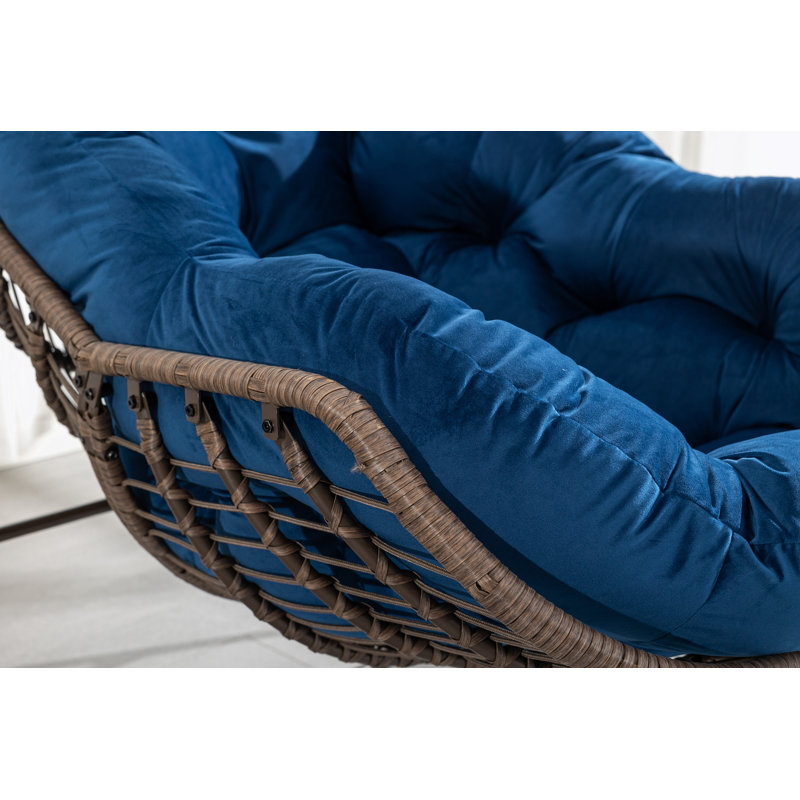 Chaise berçante en métal, Bleu marine