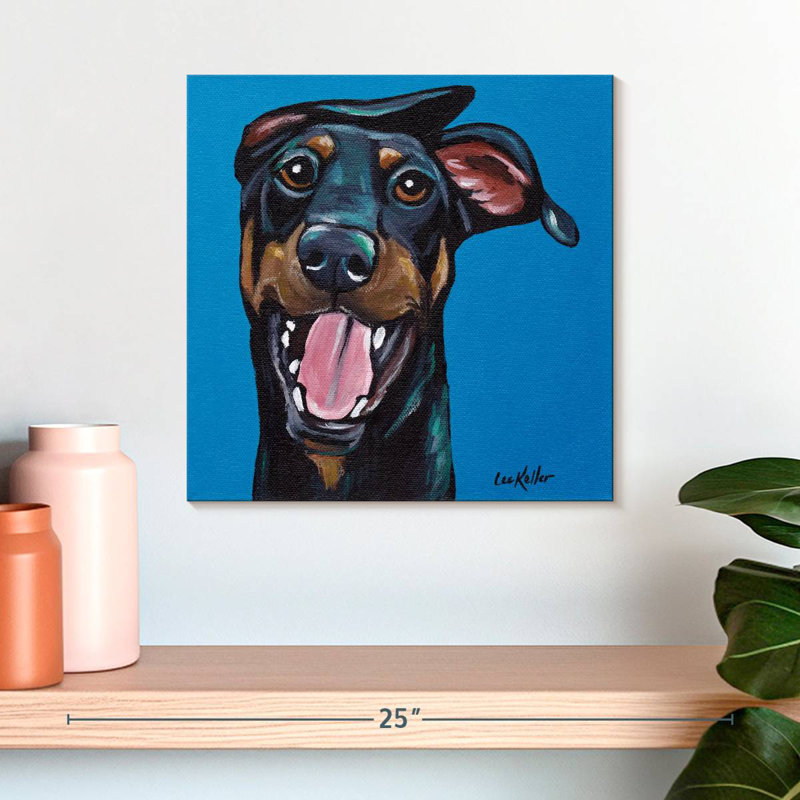 Crowle Doberman, 16" H x 16" W