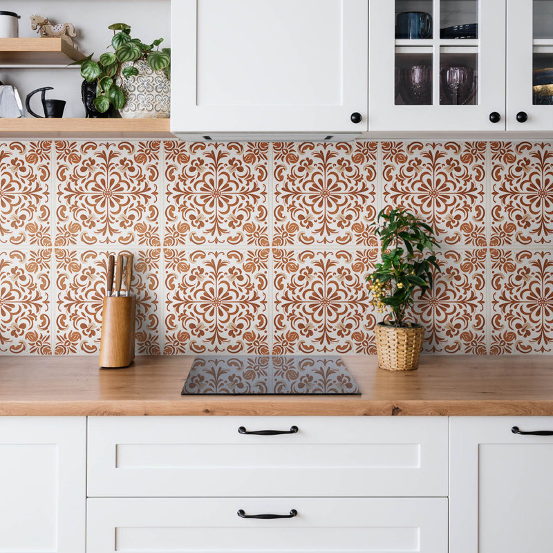 Self Adhesive Vinyl Splashback Tiles Sticker Peel Stick set 9 pieces 30x30 cm Patterned ornament