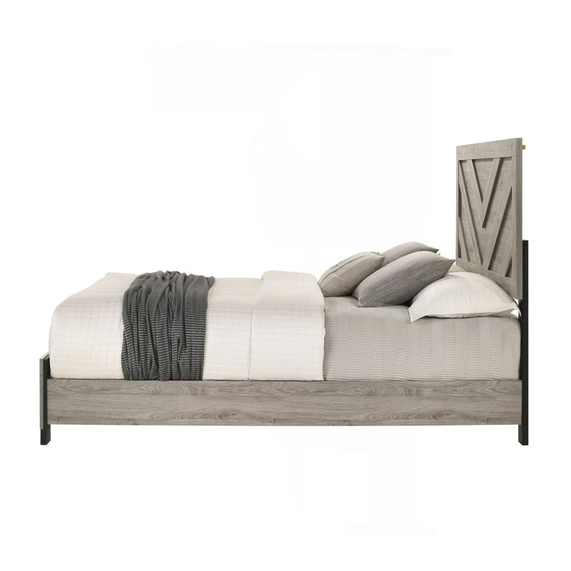 Light Gray Finish Queen Bed