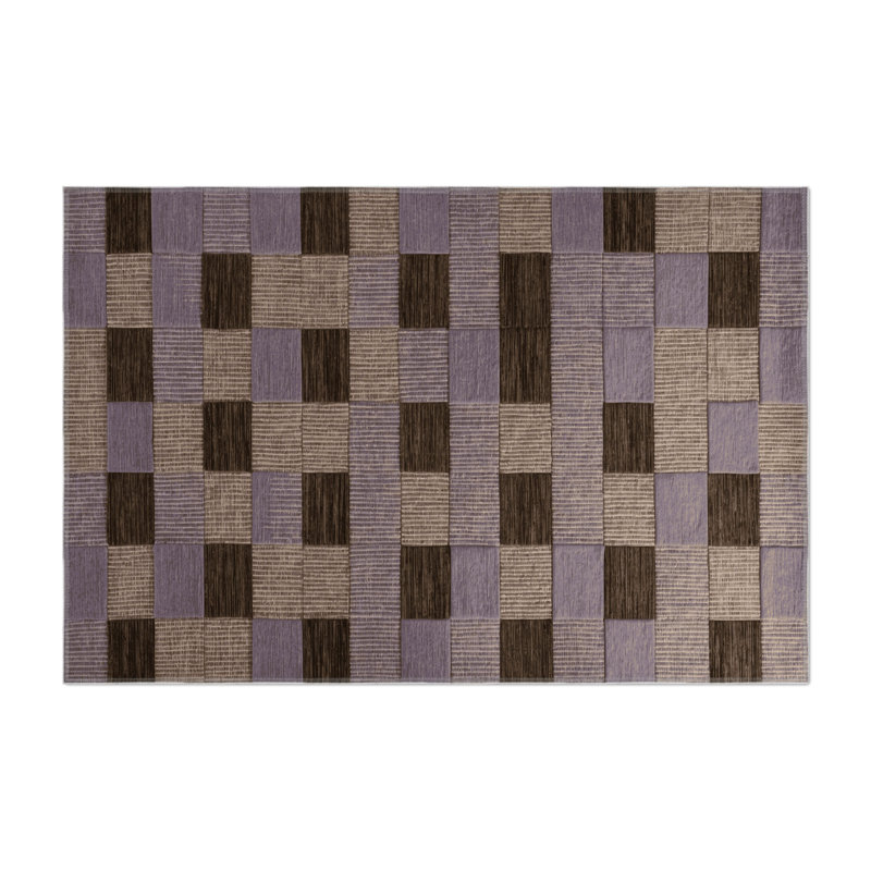 Tapis intérieur / extérieur noir à carreaux, Rectangle 9 pi x 12 pi