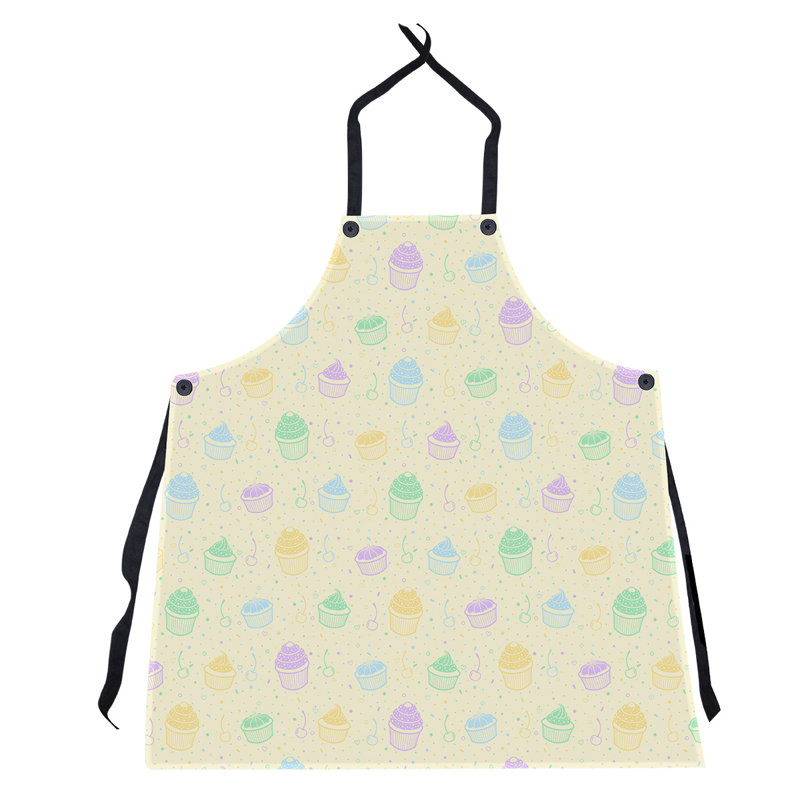 Tablier classique à motif petits gâteaux, Alternance de jaune
