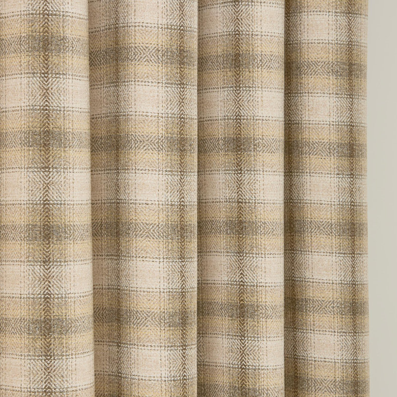 Semi Sheer Curtain Pair, Natural, 168cm Width x 229cm Drop