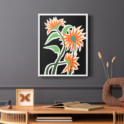 Pop Flowers III, reproduction encadrée - bois massif