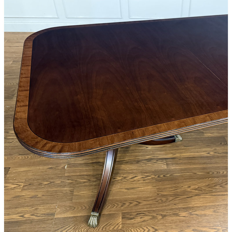 Traditional Banded Mahogany Dining Table
