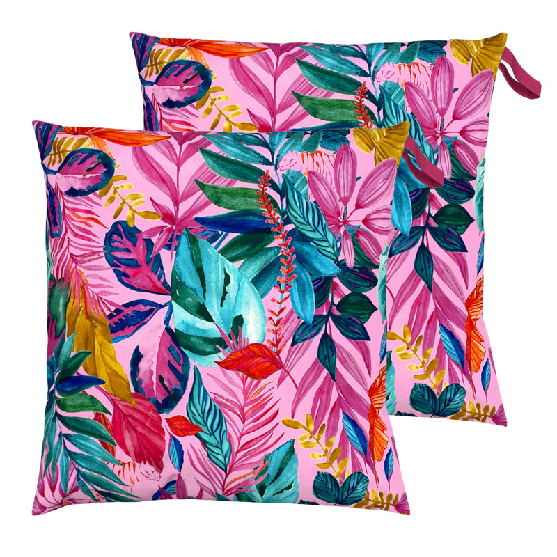 Indoor / Outdoor Floral Square Floor Cushion Cover, 70cm H x 70cm W, Polyester