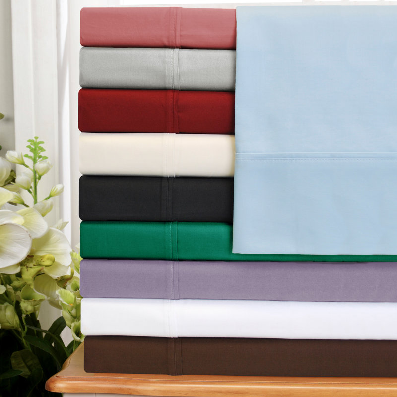 Edmont Certified Egyptian Cotton 530 Thread Count Solid Pillowcase, King, Ivory