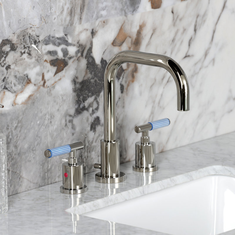 Robinet de salle de bain espacé Kingston, Nickel poli