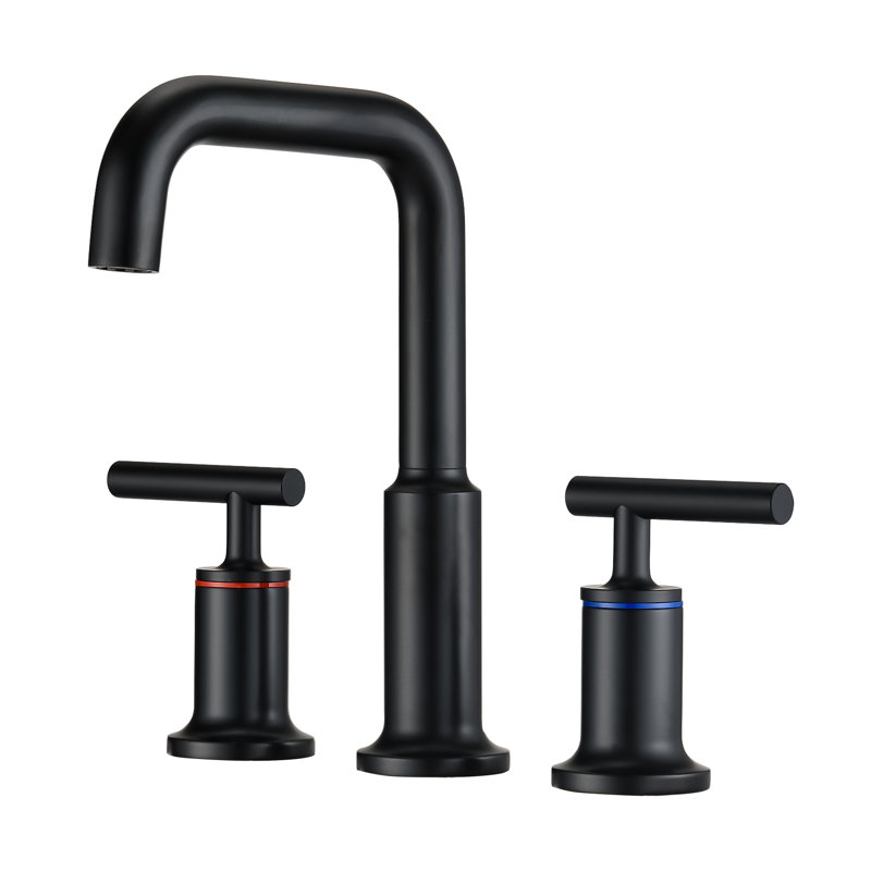 Widespread 2-handle Bathroom Faucet, Matte Black