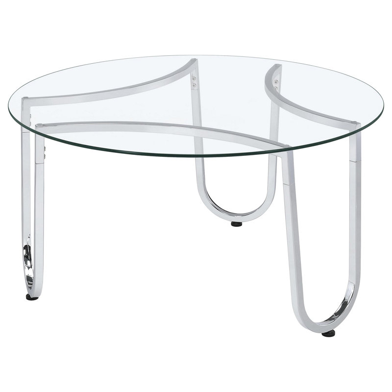 Dutton Chrome Round Glass Top Coffee Table
