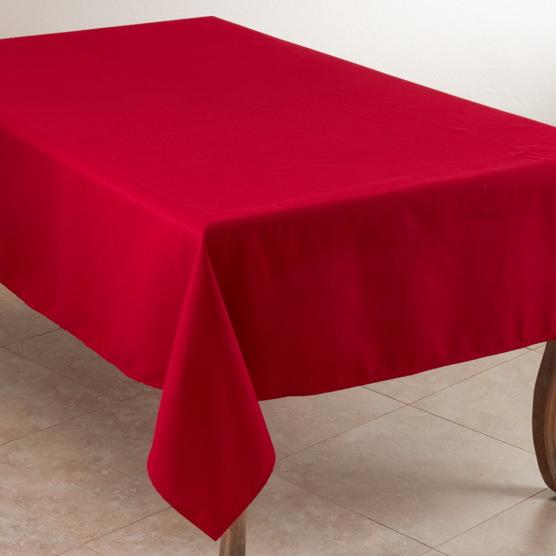 Sherry Polyester Tablecloth, 140" L x 65" W, Red