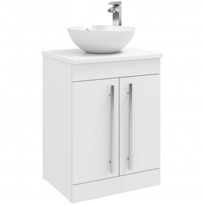 Clifton 600mm Wall Mounted Single Bathroom Vanity with Vitreous China Basin