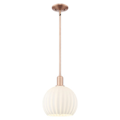 Arcadia - White Venetian - 1 Light 12" Stem Hung Mini Pendant
