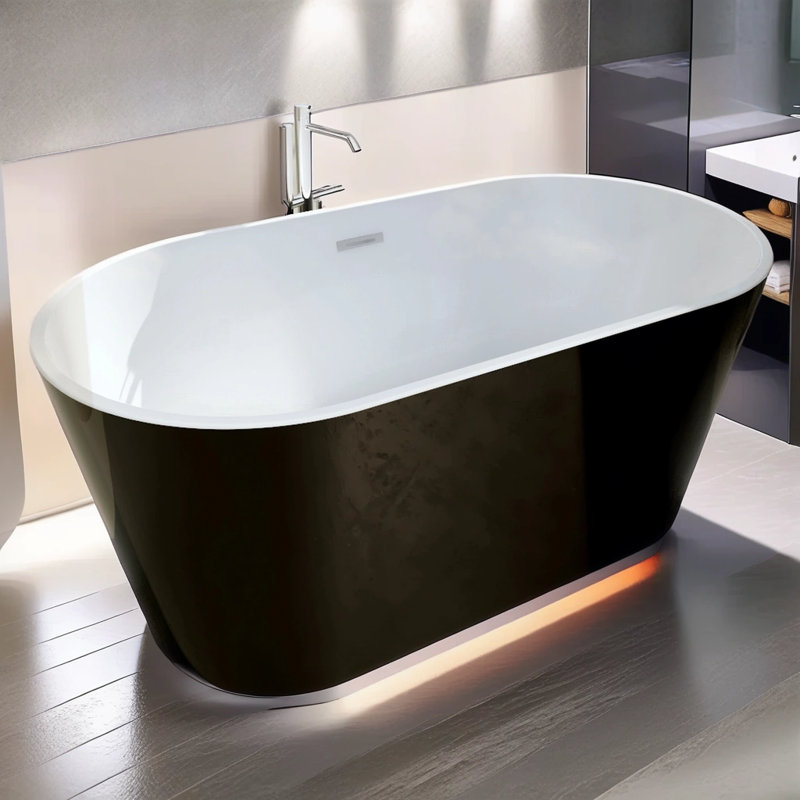 67.1'' x 31.2'' Freestanding Soaking Acrylic Bathtub