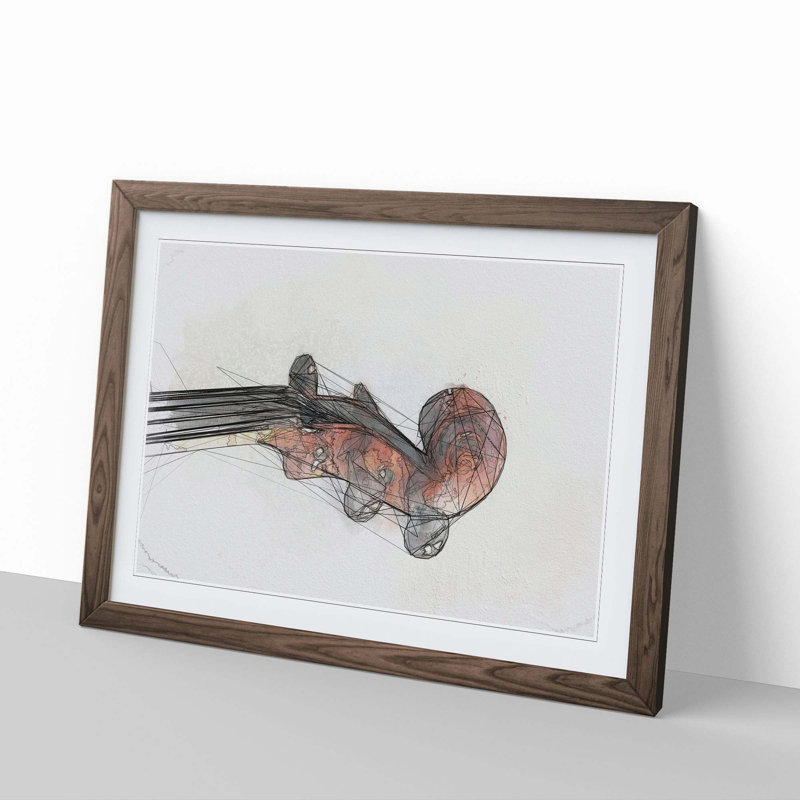 The Scroll of a Violin in Abstract - Framed Print, Walnut, 40cm H x 60cm W x 2cm D