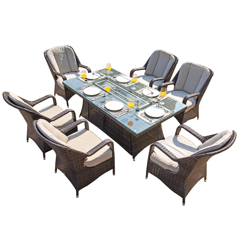 Ensemble de salle à manger rectangulaire avec coussins 70,8 po Lockehaven