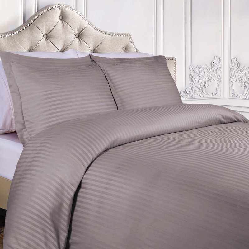 Ensemble de housse de couette Luxor Treasures, Housse de couette double / grand + 2 taies décora, Gris