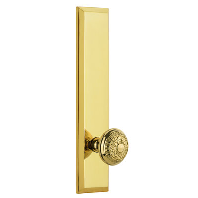 Grandeur Fifth Avenue Tall Plate Privacy with Windsor Door Knob