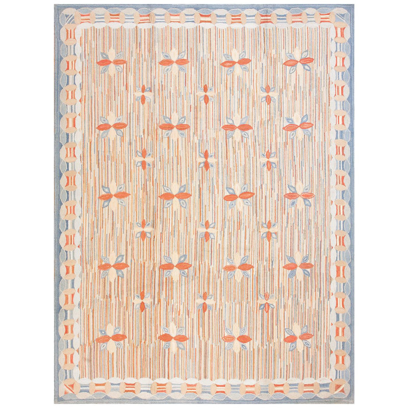 Hand Hooked Cotton Geometric Area Rug